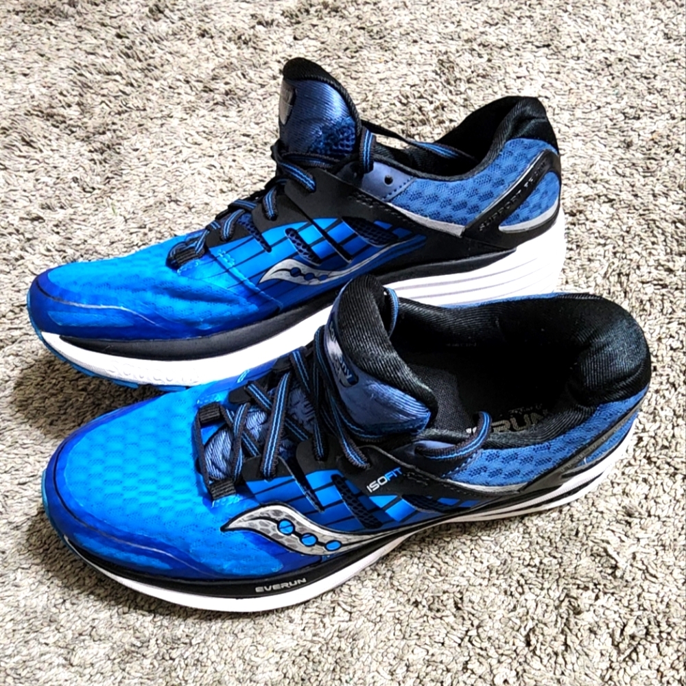 Saucony Triumph ISO 2 Blue & Black Running Shoes, Men’s 10